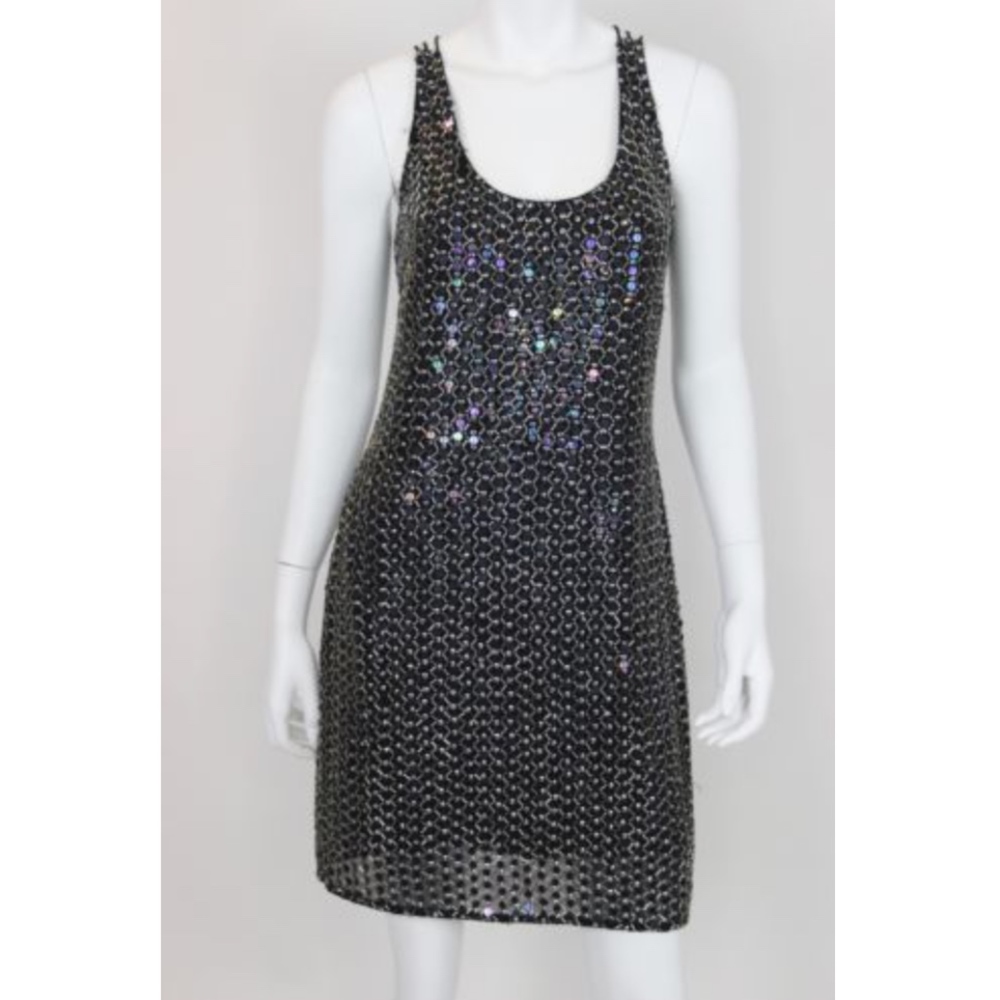 Aidan Mattox Dress Beaded Sequin Size 10 Spaghetti